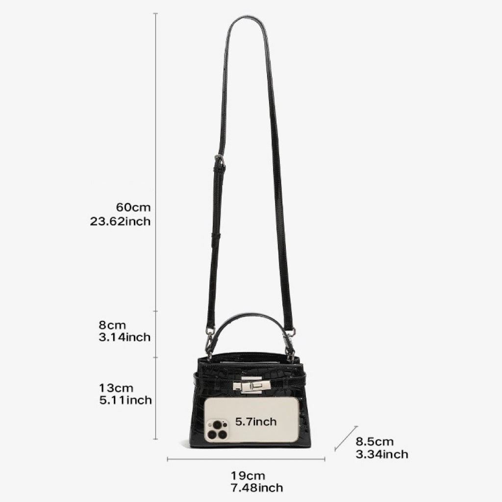 Women's Genuine Leather Crocodile Pattern Luxury Niche Handbag