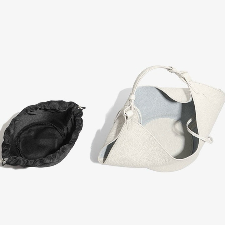 Women's Genuine Leather Large Capacity Basket Tote Bag