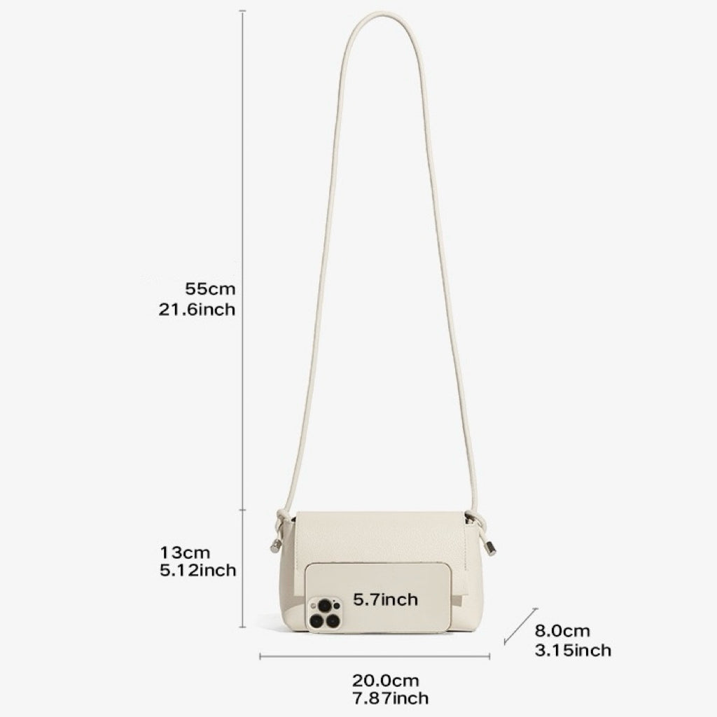 Women's Simple Multicolor Genuine Leather Compact Crossbody Bag