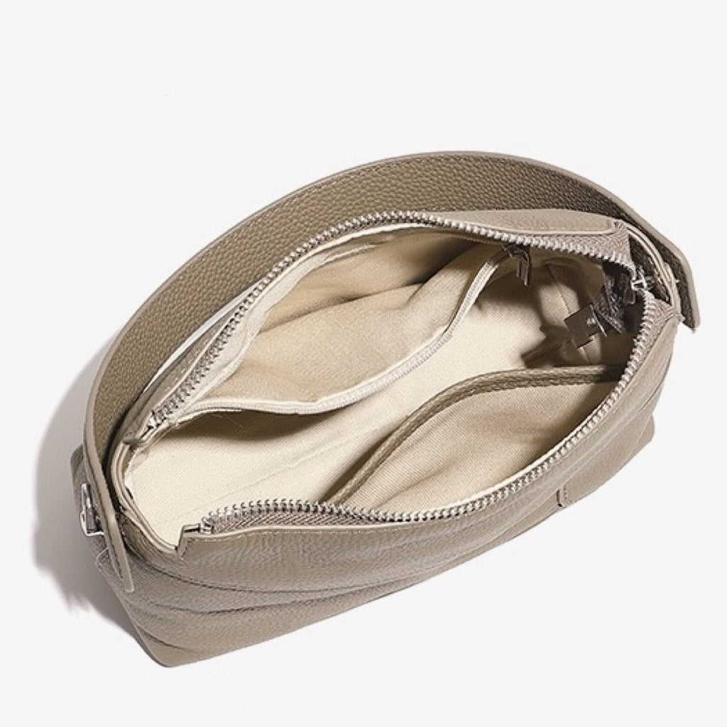 Women's Geometric Genuine Leather Pillow Crossbody Handheld Bag