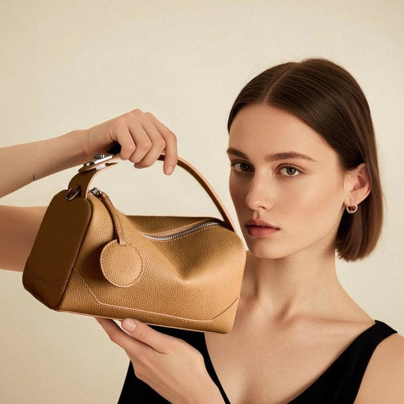 Women's Genuine Leather Boston Bag