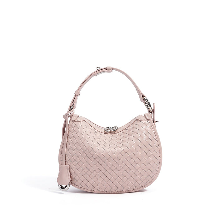 Woven Genuine Leather Crescent Shoulder Bag – Spring Summer 2025 Edition