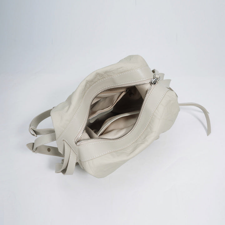 Women’s Genuine Leather Niche Pleated Convertible Backpack