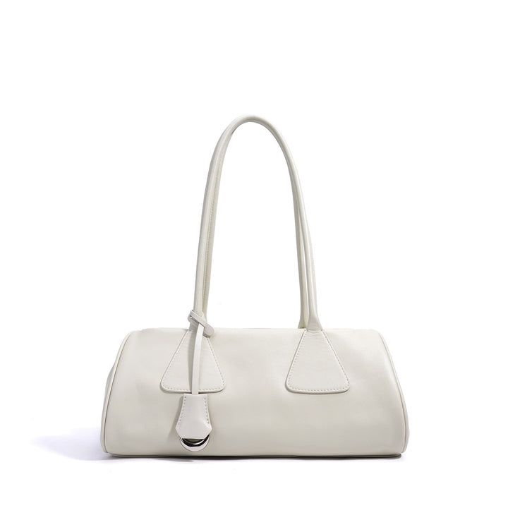 Spring Summer French Style Genuine Leather Pillow Shoulder Baguette Bag