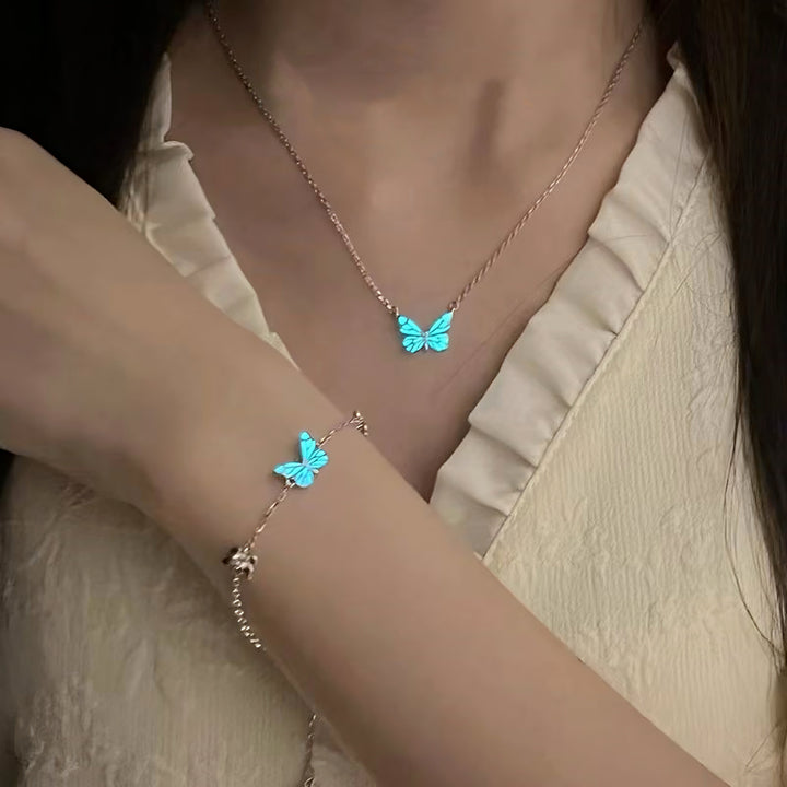 Luminous Dream Blue Butterfly Jewelry 4-in-1 Bundle