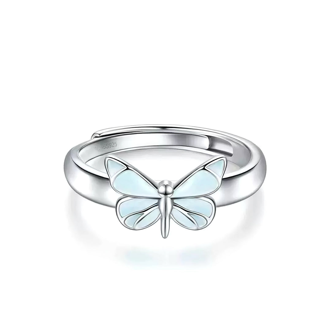 Luminous Dream Blue Butterfly Ring
