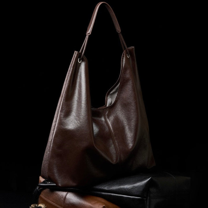 Large Capacity Minimalist Premium Genuine Leather Tote Bag