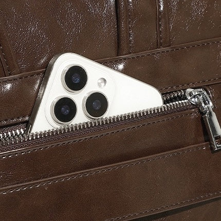 Genuine Leather Unisex Bronze-Era Casual Backpack