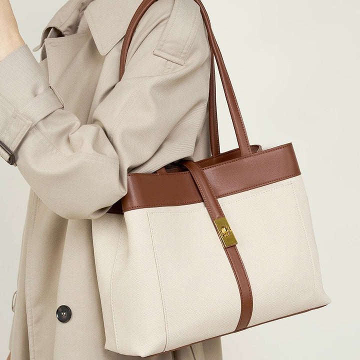 Women's Genuine Leather Dune & Saddle Tote Bag