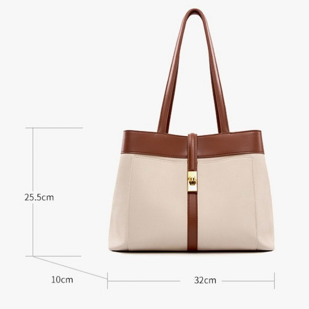 Women's Genuine Leather Dune & Saddle Tote Bag