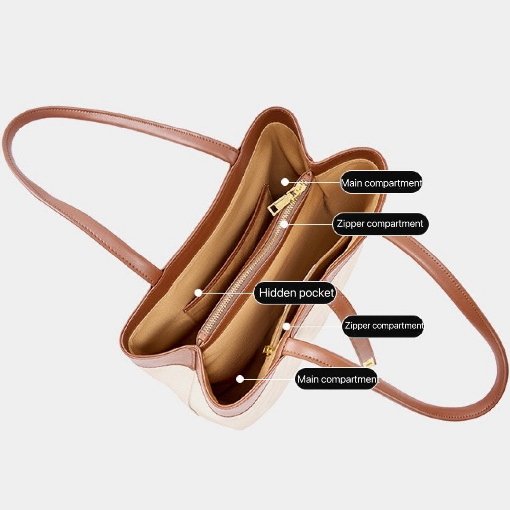 Women's Genuine Leather Dune & Saddle Tote Bag