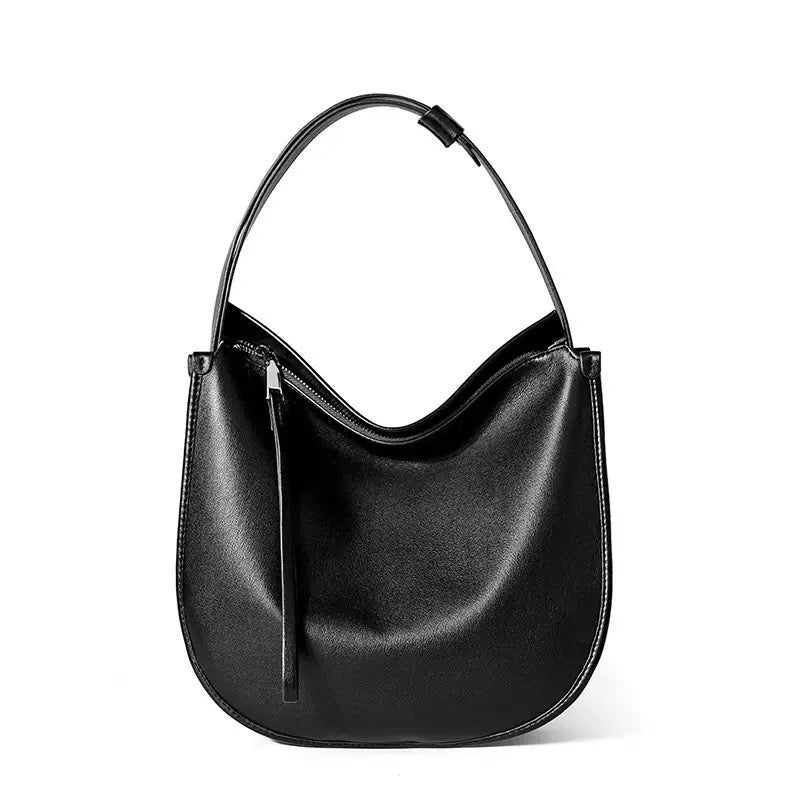 Women’s Genuine Leather Soft Tote Bag in Lazy Chic Style with Large Capacity