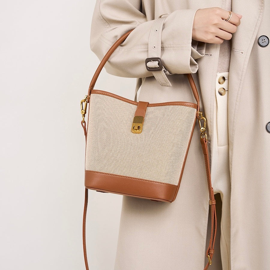 Niche Commuter Color Block Woven Shoulder Bag