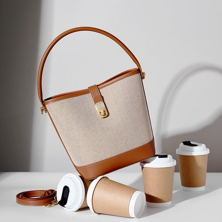 Niche Commuter Color Block Woven Shoulder Bag