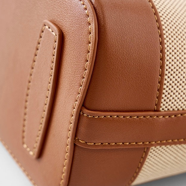 Niche Commuter Color Block Woven Shoulder Bag