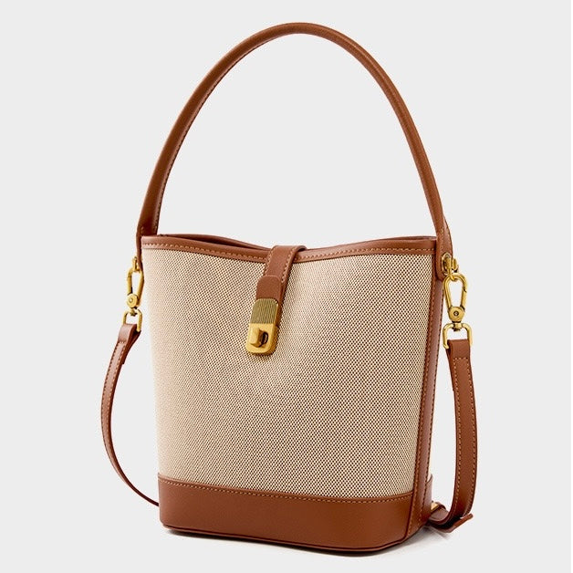 Niche Commuter Color Block Woven Shoulder Bag