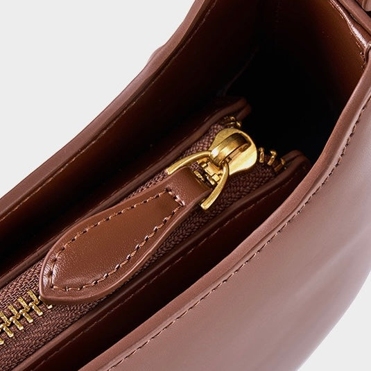 Vintage Genuine Leather Saddle Shoulder Crossbody Bag for Women