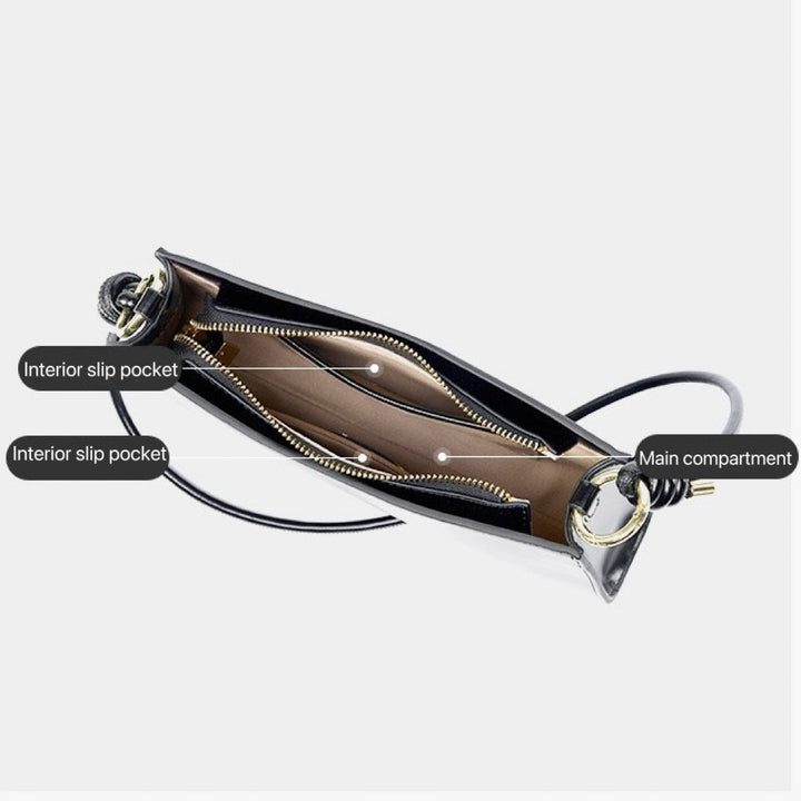 Women‘s Luxurious Genuine Leather Underarm Baguette Bag