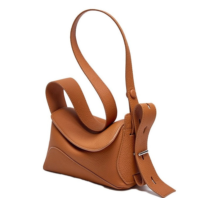 Women's Luxe Grained Leather Asymmetric Crossbody Bag