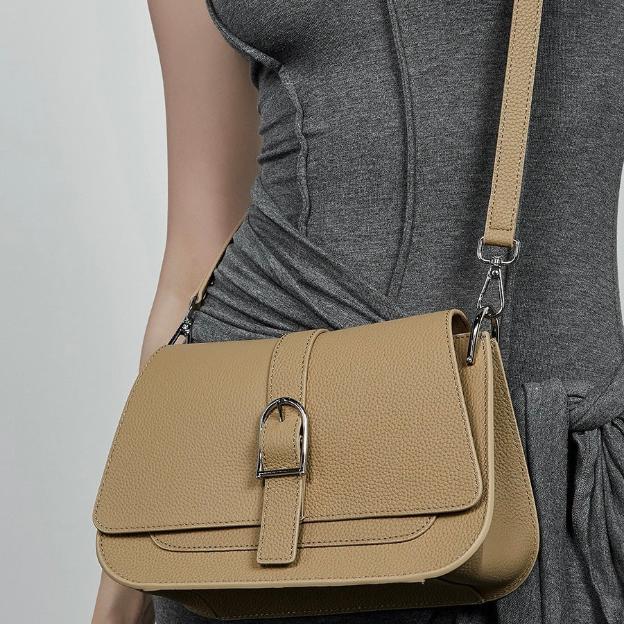 Commuter Minimalist Genuine Leather Saddle Bag