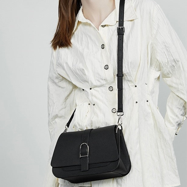 Commuter Minimalist Genuine Leather Saddle Bag