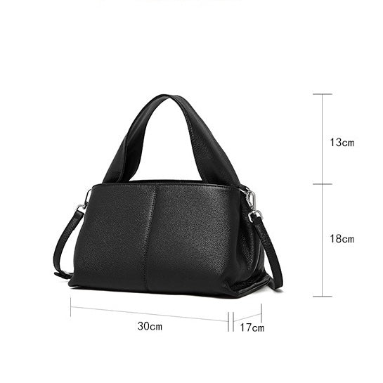 Women’s Genuine Leather Vintage-Style Top-Grain Shoulder Bag in Classic Design