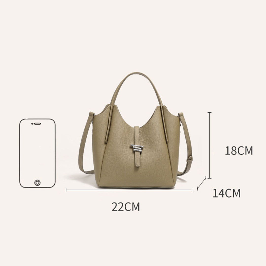 Women’s Genuine Leather Commuter Top Handle Crossbody Shoulder Bag In Minimalist Style