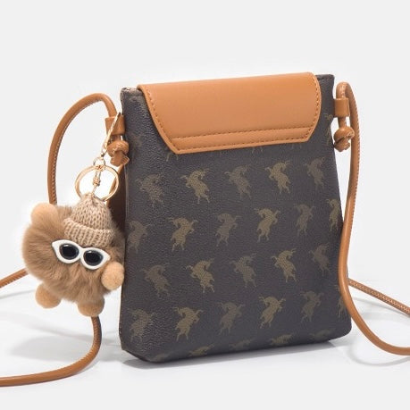 Vintage Print Rabbit Flip Top Small Crossbody Women Phone Bag
