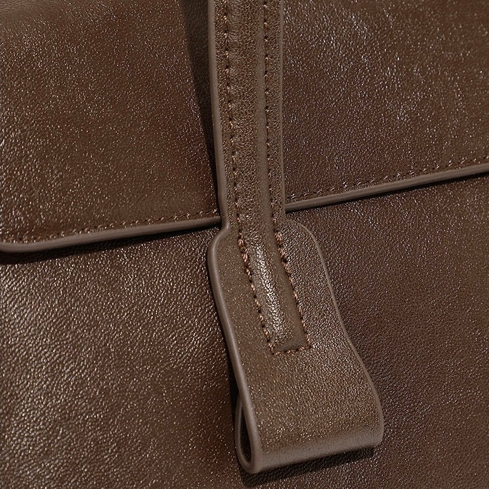 Spring Summer Vintage Genuine Leather Vegetable Tanned Underarm Baguette Bag