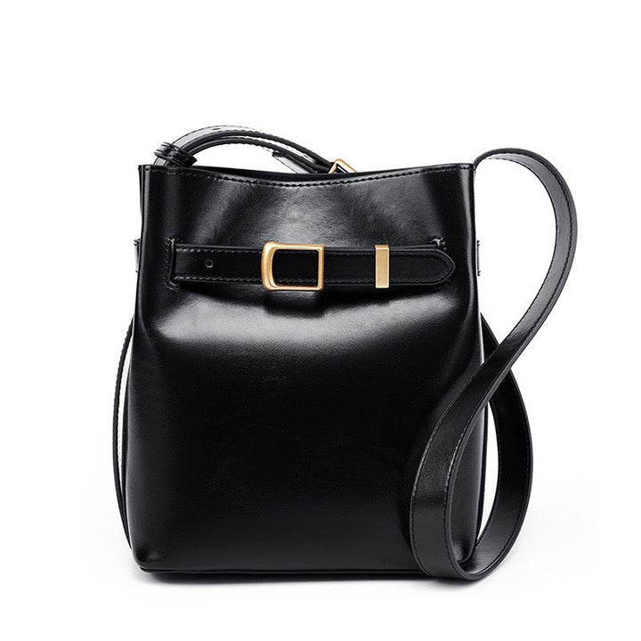 Women's Genuine Leather Vintage Shoulder Bucket Bag
