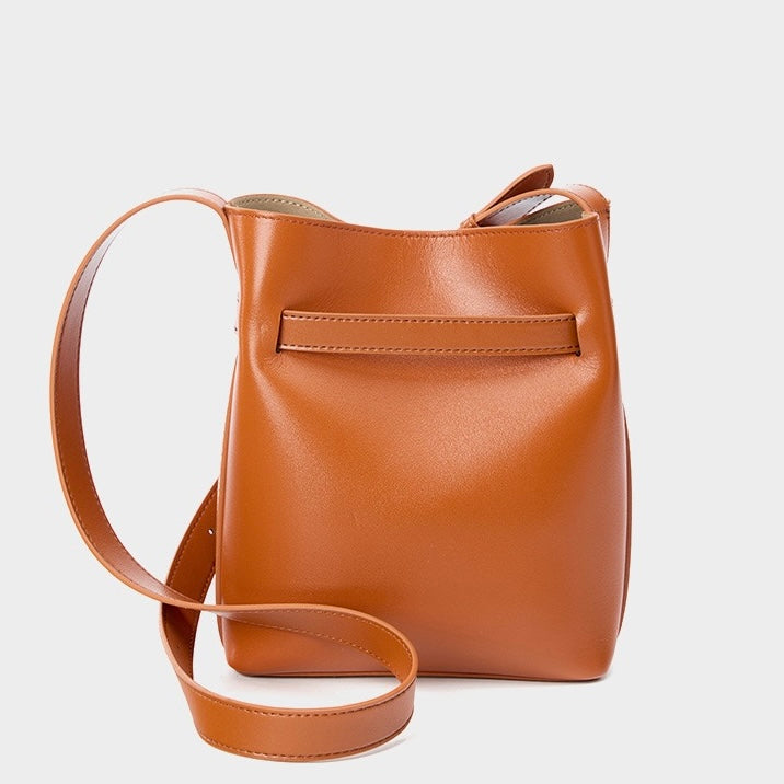 Women's Genuine Leather Vintage Shoulder Bucket Bag