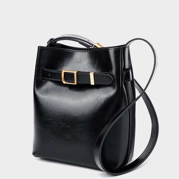 Women's Genuine Leather Vintage Shoulder Bucket Bag