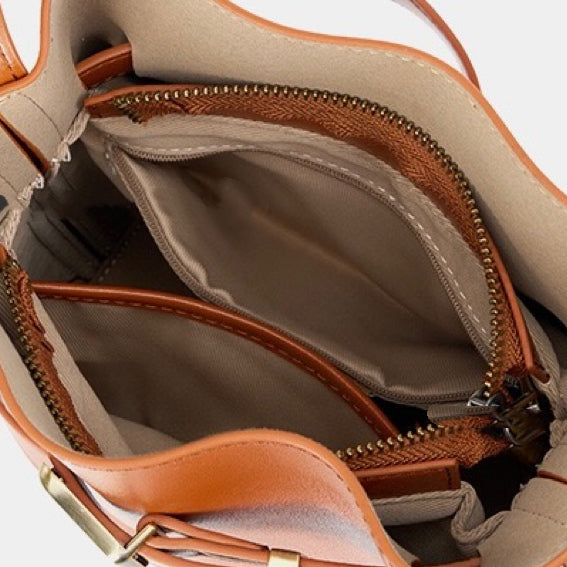 Women's Genuine Leather Vintage Shoulder Bucket Bag