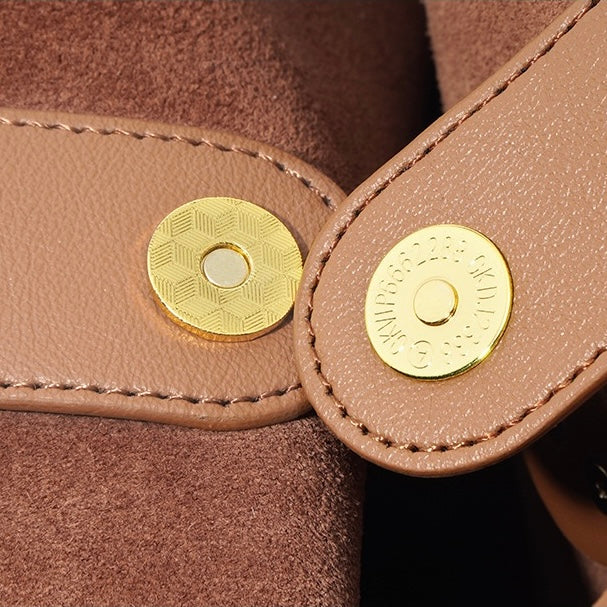 Women’s Genuine Leather Commuter Bucket Tote Bag