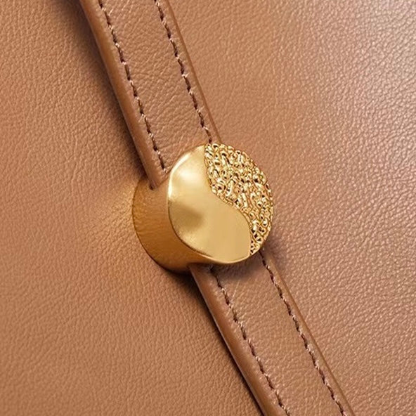 Women’s Genuine Leather Commuter Bucket Tote Bag