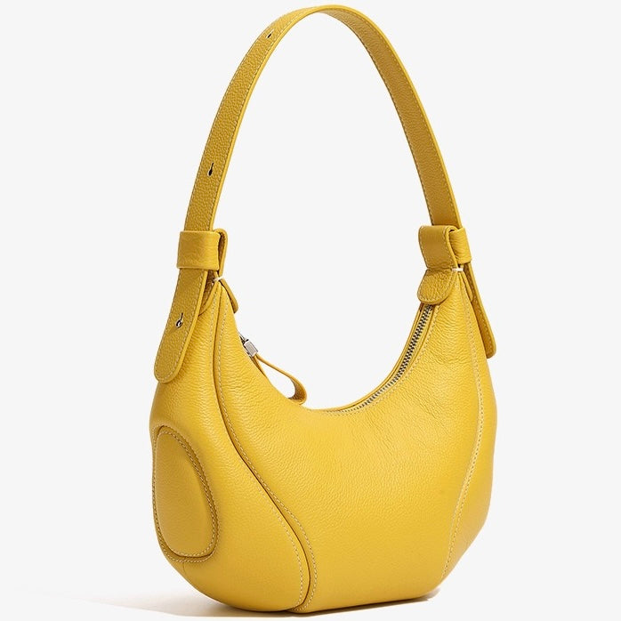 Women's Genuine Leather Niche Crescent Vintage Shoulder Crossbody Bag