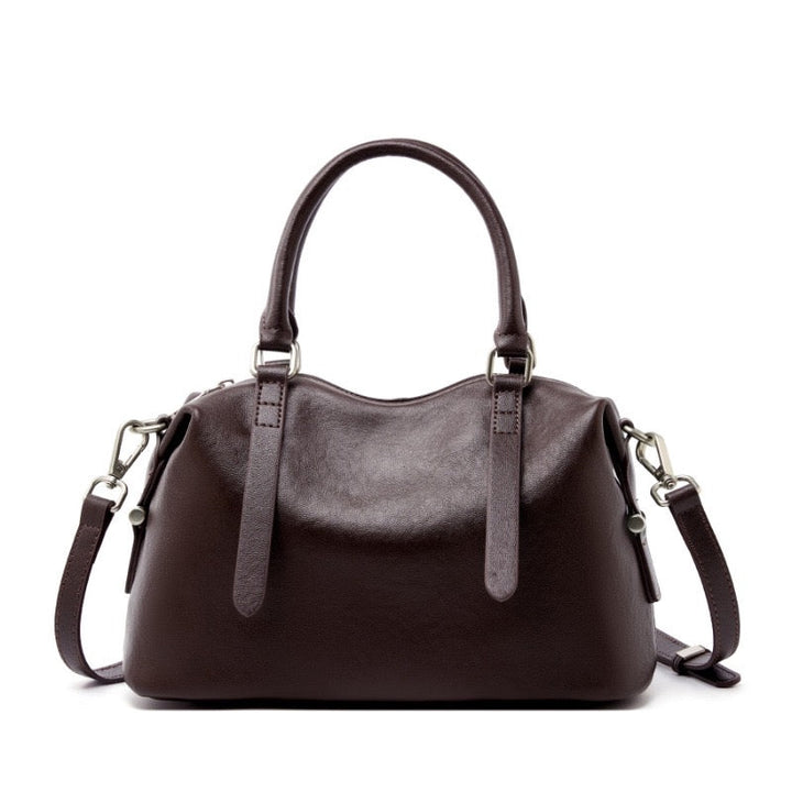 Top Grain Leather Vintage Fashion Pillow Handbag Crossbody Bag