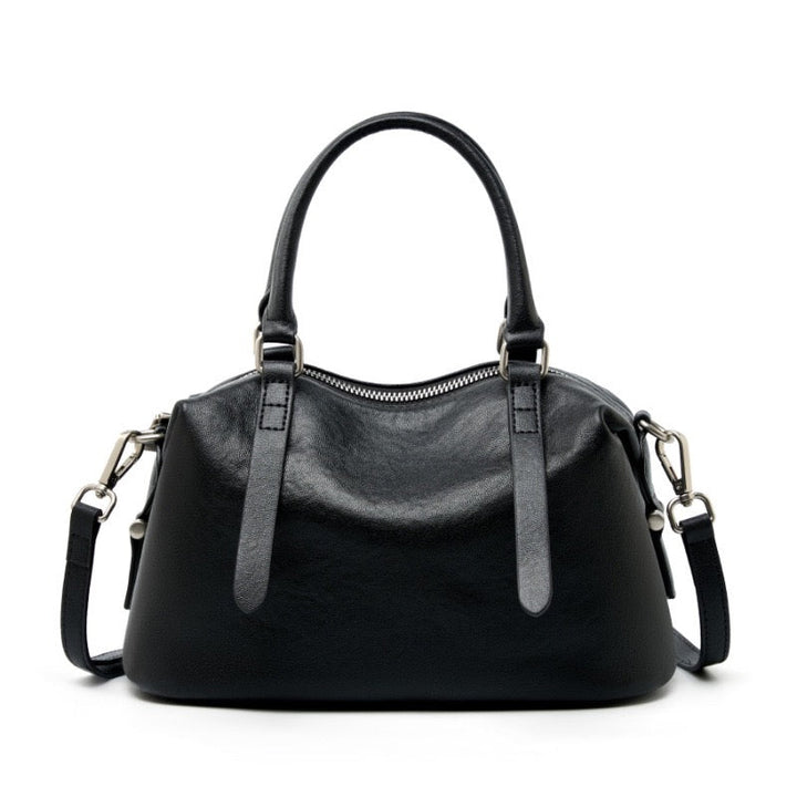 Top Grain Leather Vintage Fashion Pillow Handbag Crossbody Bag