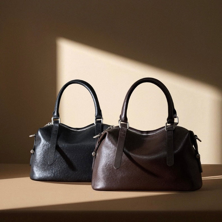 Top Grain Leather Vintage Fashion Pillow Handbag Crossbody Bag