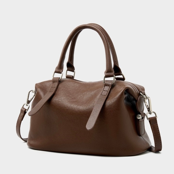 Top Grain Leather Vintage Fashion Pillow Handbag Crossbody Bag