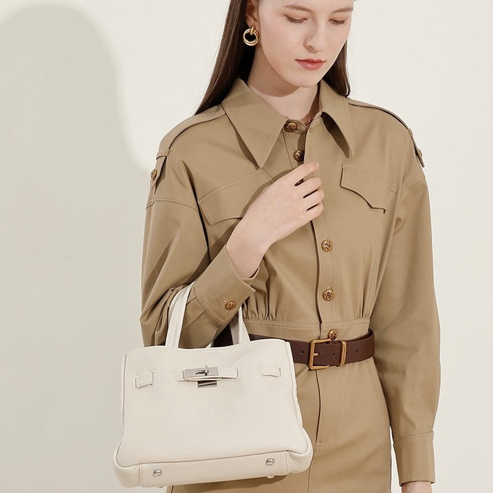 Women's Elegant Pebble Genuine Leather Crossbody Bag