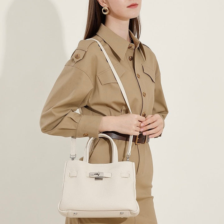 Women's Elegant Pebble Genuine Leather Crossbody Bag