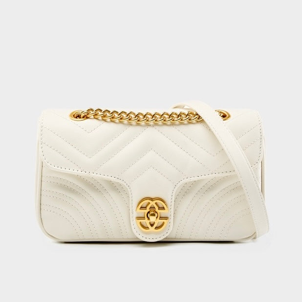 Women's Genuine Leather Love Diamond Chain Crossbody Bag