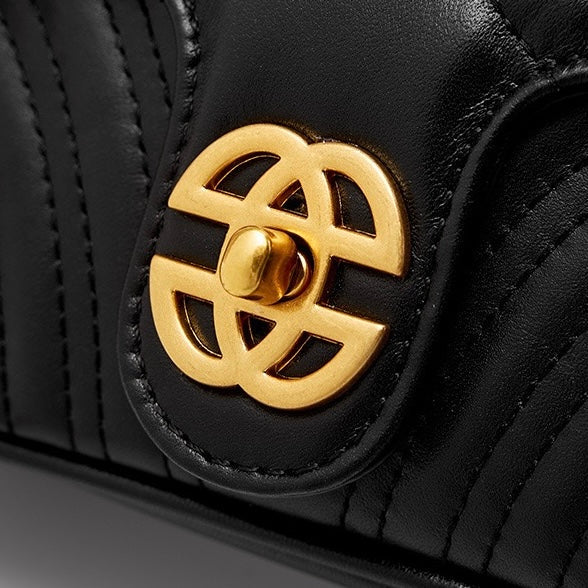 Women's Genuine Leather Love Diamond Chain Crossbody Bag