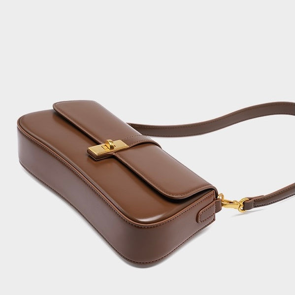 Women’s Genuine Leather Vintage Crossbody Shoulder Baguette Bag