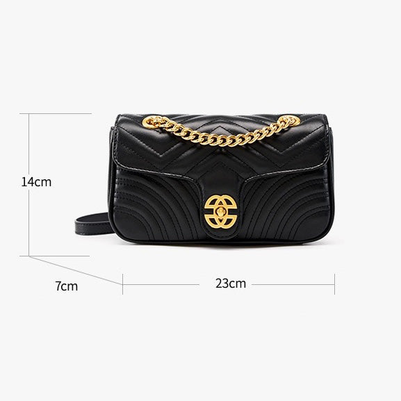 Women's Genuine Leather Love Diamond Chain Crossbody Bag