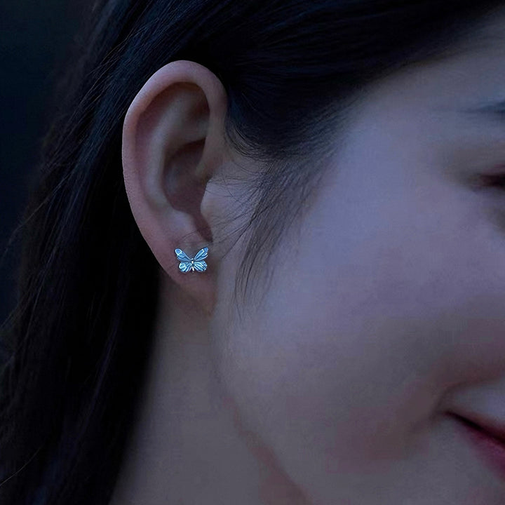 Luminous Dream Blue Butterfly Earrings
