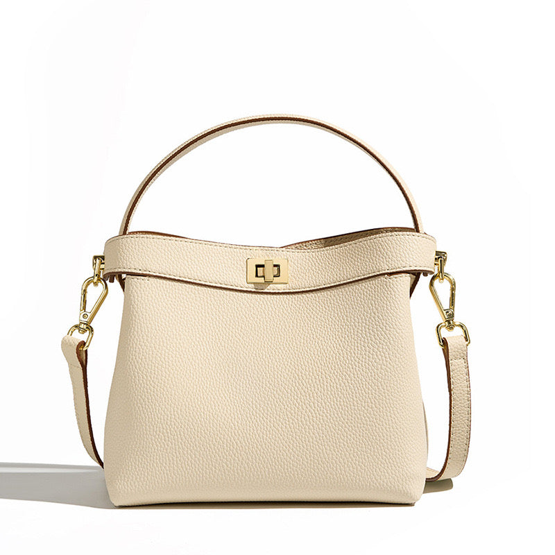 Women’s Genuine Leather Minimalist Bucket Bag