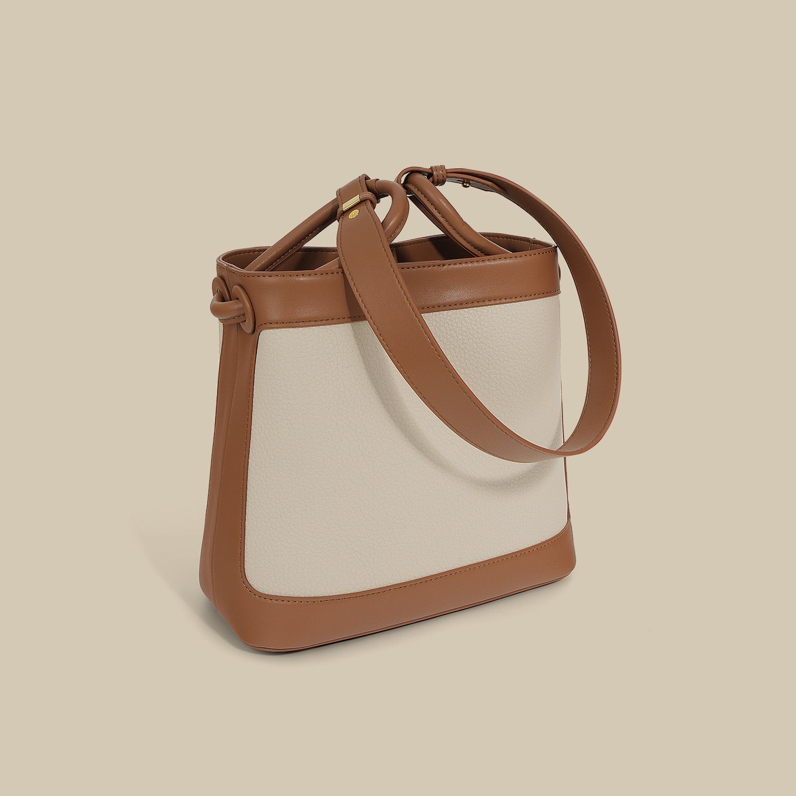 Women's Premium Genuine Leather Crossbody Handheld Commuting Bucket Bag