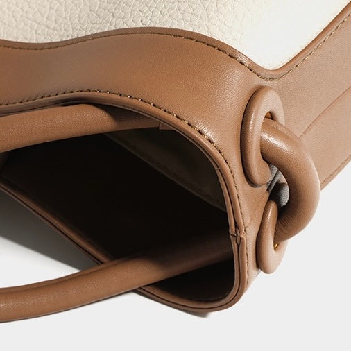 Women's Premium Genuine Leather Crossbody Handheld Commuting Bucket Bag